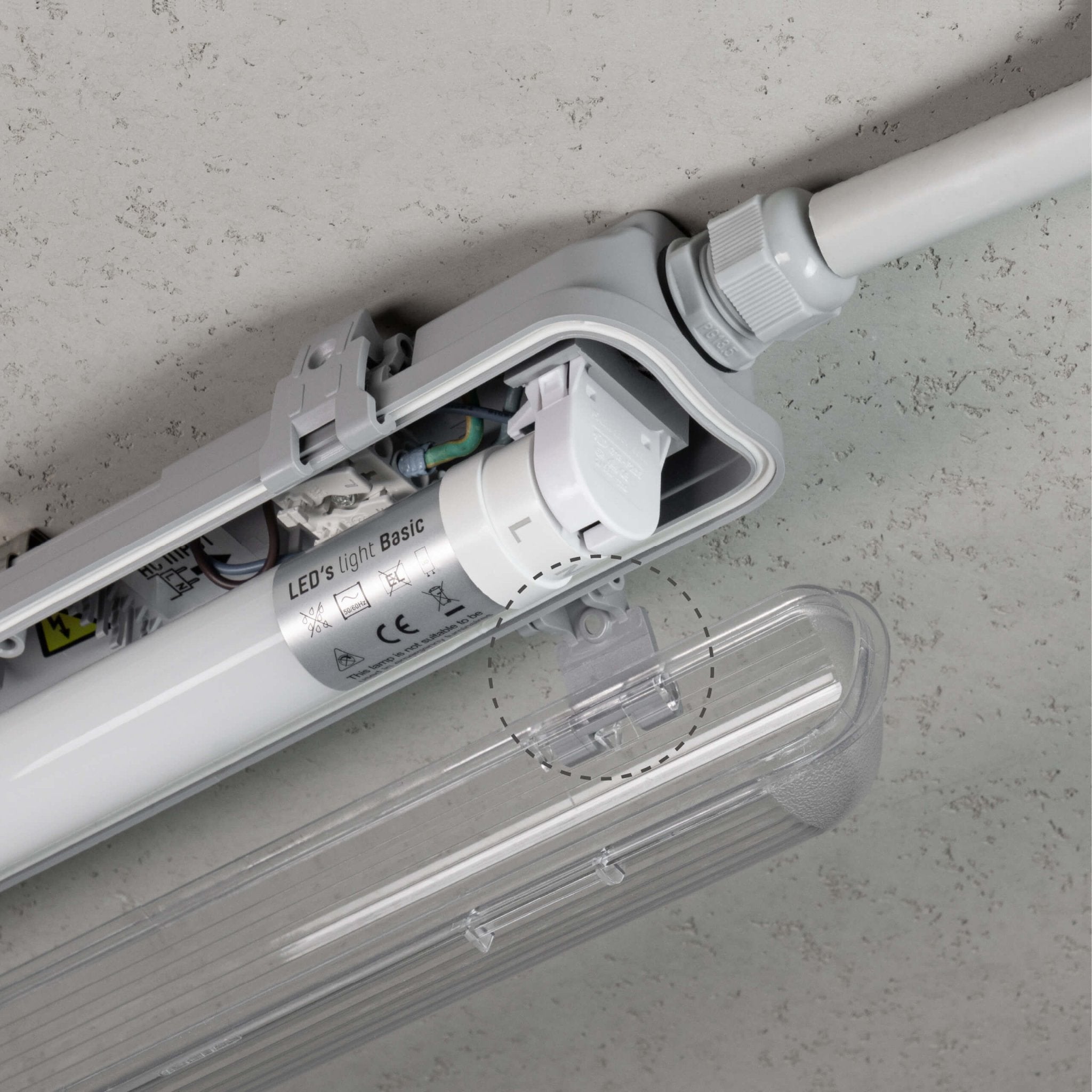 FastFix LED TL armatuur 120 cm - Compleet incl. LED buis - IP65 - 1800 lm - LED.nl