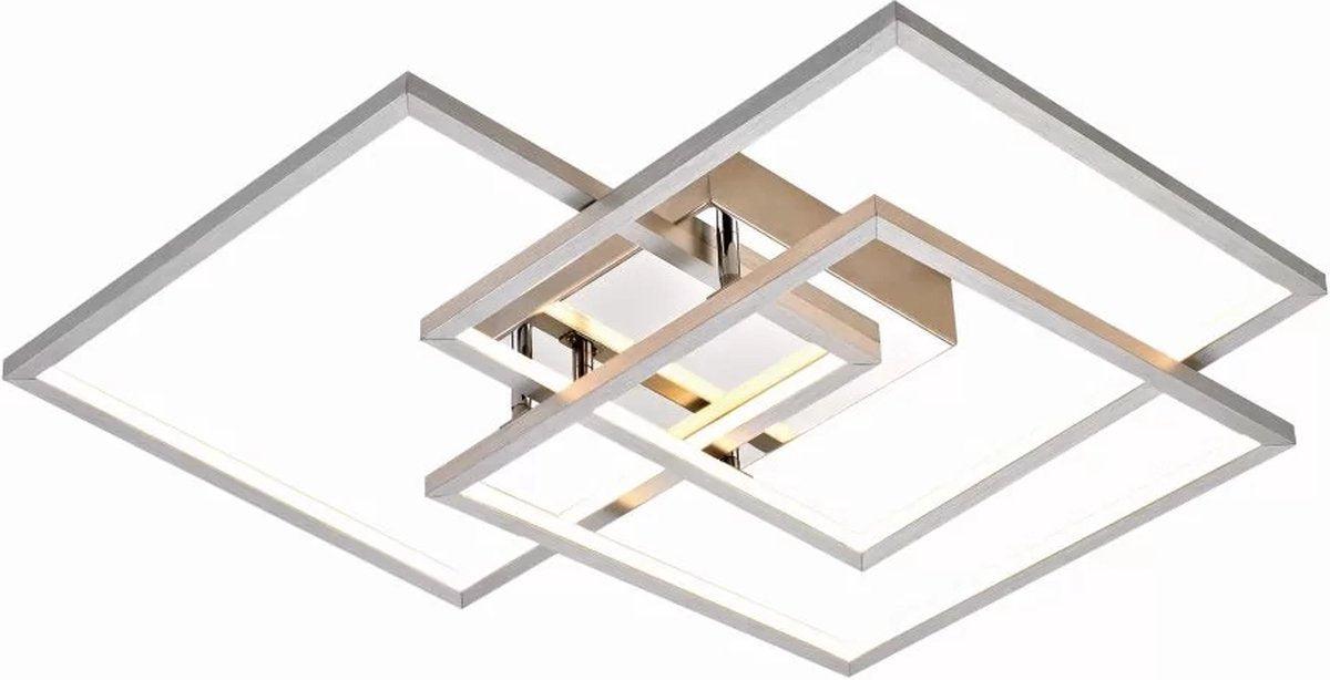 Frame LED Plafonniere 48 cm voor woonkamer - Warm wit licht - 3 lichtpunten - Vierkant - LED.nl