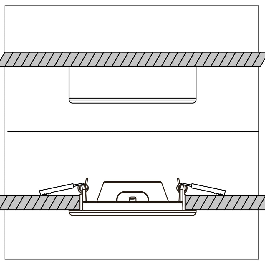 LED's Light LED Inbouwspot opbouwspot vierkant 15 cm - CCT - Dimbaar - Inbouw en opbouw - 1200 lm - Zaagmaat 147×147mm – Wit Plafondlampen LED.nl