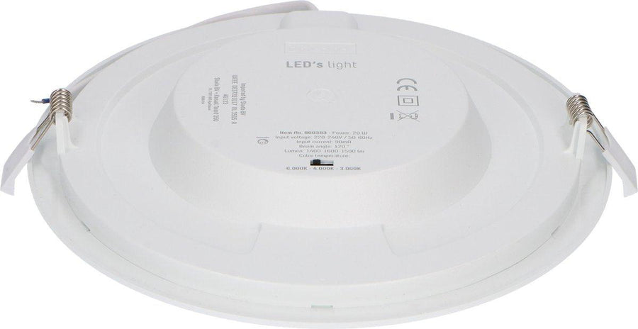 LED's Light Inbouw/Opbouw LED Plafondlamp Downlight - Dimbaar - 18W – 1820 lm – Ø240 mm – Zaagmaat Ø 220mm | CCT 3000K / 4000K / 6000K - Wit Plafondlampen LED.nl