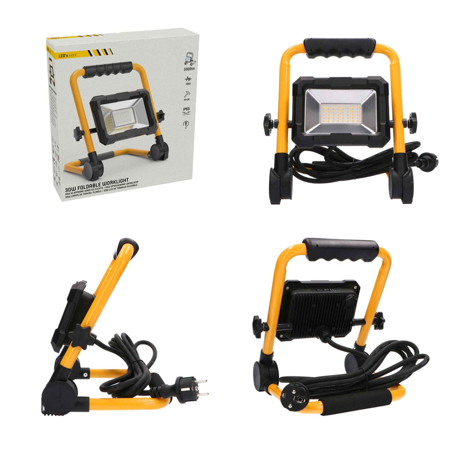 LED-Arbeitsleuchte 3300 – faltbar und neigbar – 3 Meter Kabel – IP65 – 30 W - LED.de
