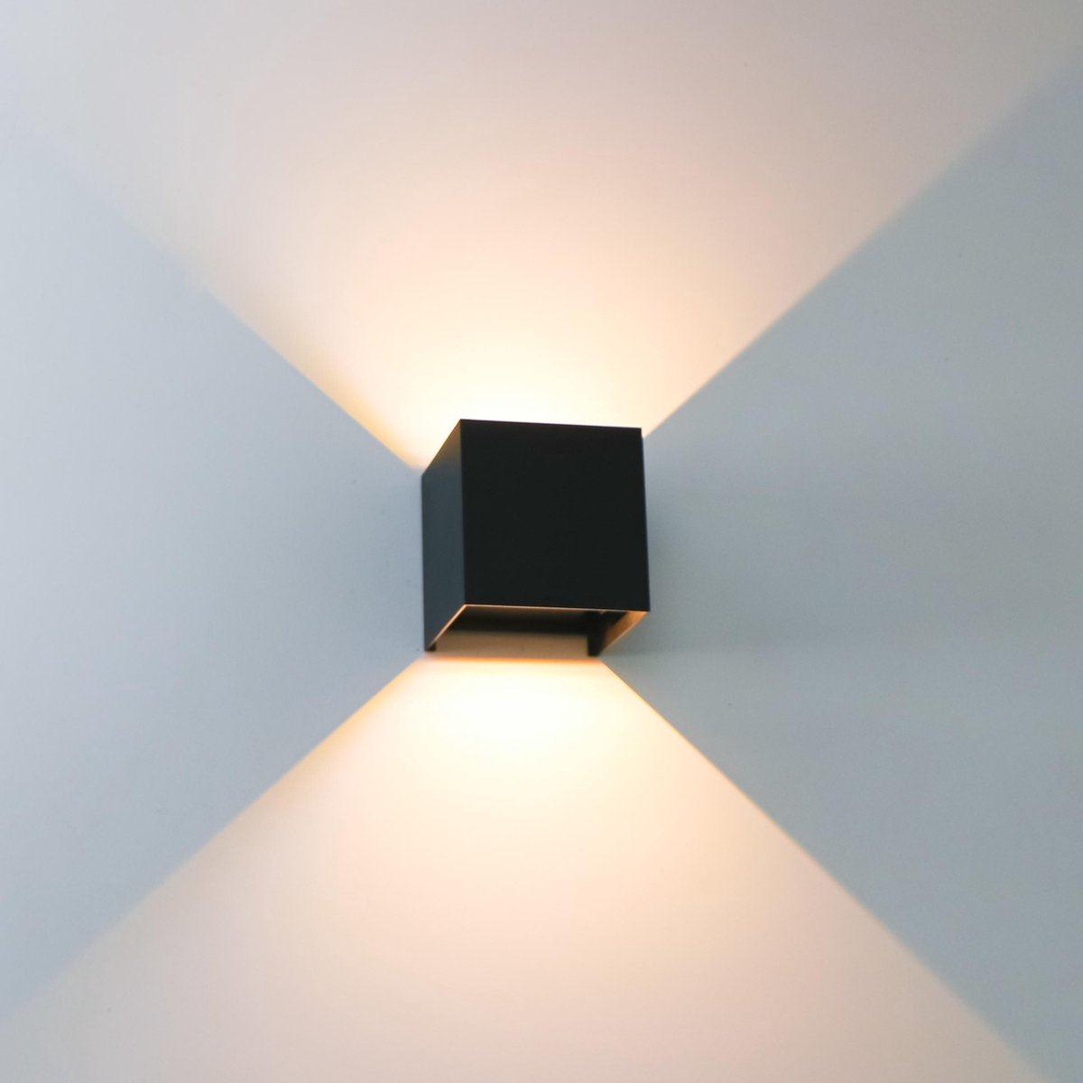 Kubus LED Wandlamp buiten - 2 lichts - Dimbaar warm wit licht - IP65 Waterdicht - Wit - LED.nl