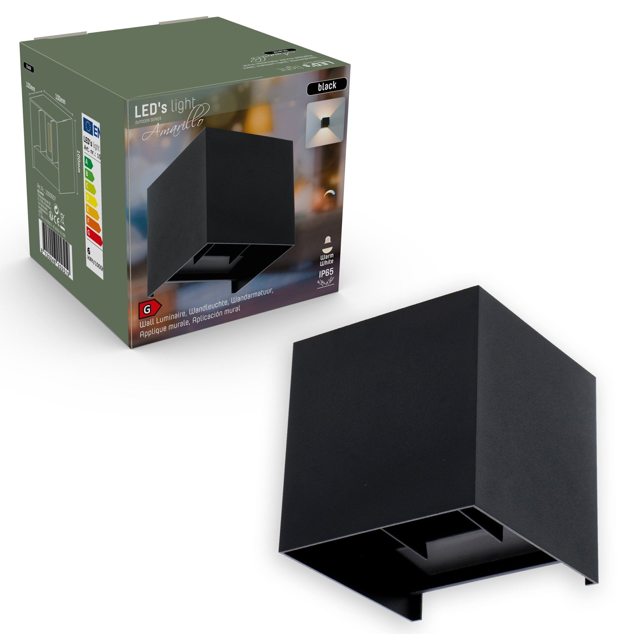 Kubus LED Wandlamp buiten - 2 lichts - Dimbaar warm wit licht - IP65 Waterdicht - Wit - LED.nl