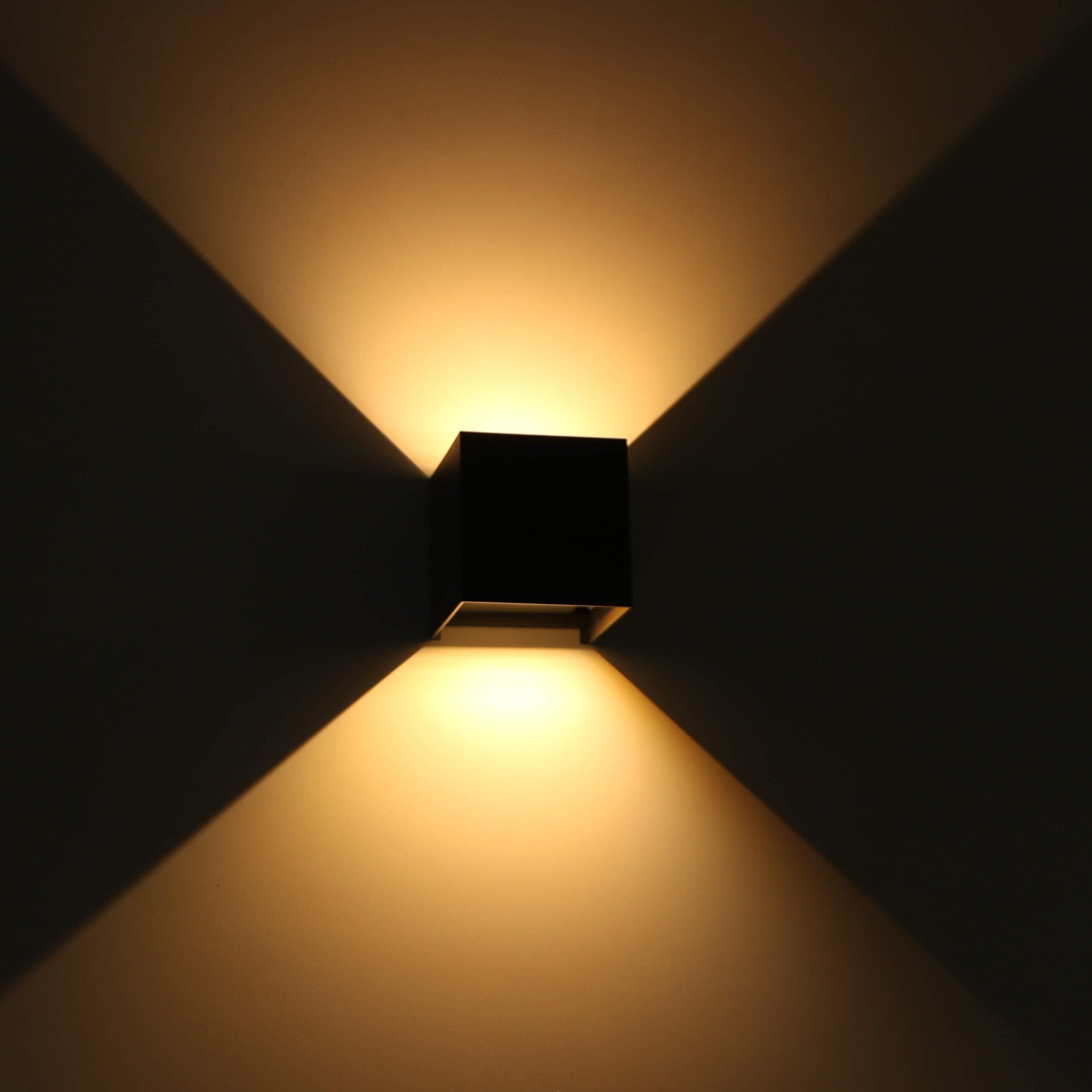 Calex Potenza Wandlamp, up & down Tuinverlichting, Waterdicht, Zwart‑Goud, Aluminium
