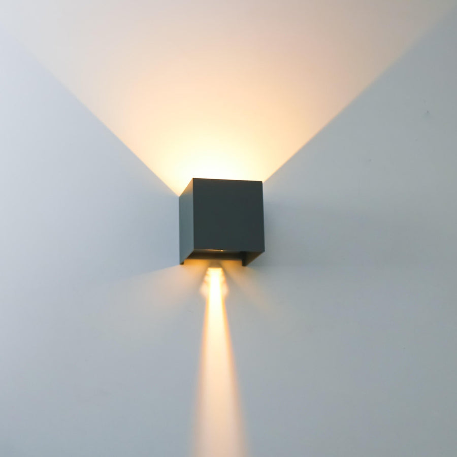 3 pack - LED's Light Kubus LED Wandlamp voor buiten - 2 lichts - IP65 Waterdicht - Warm wit licht - Antraciet Wandlampen LED.nl