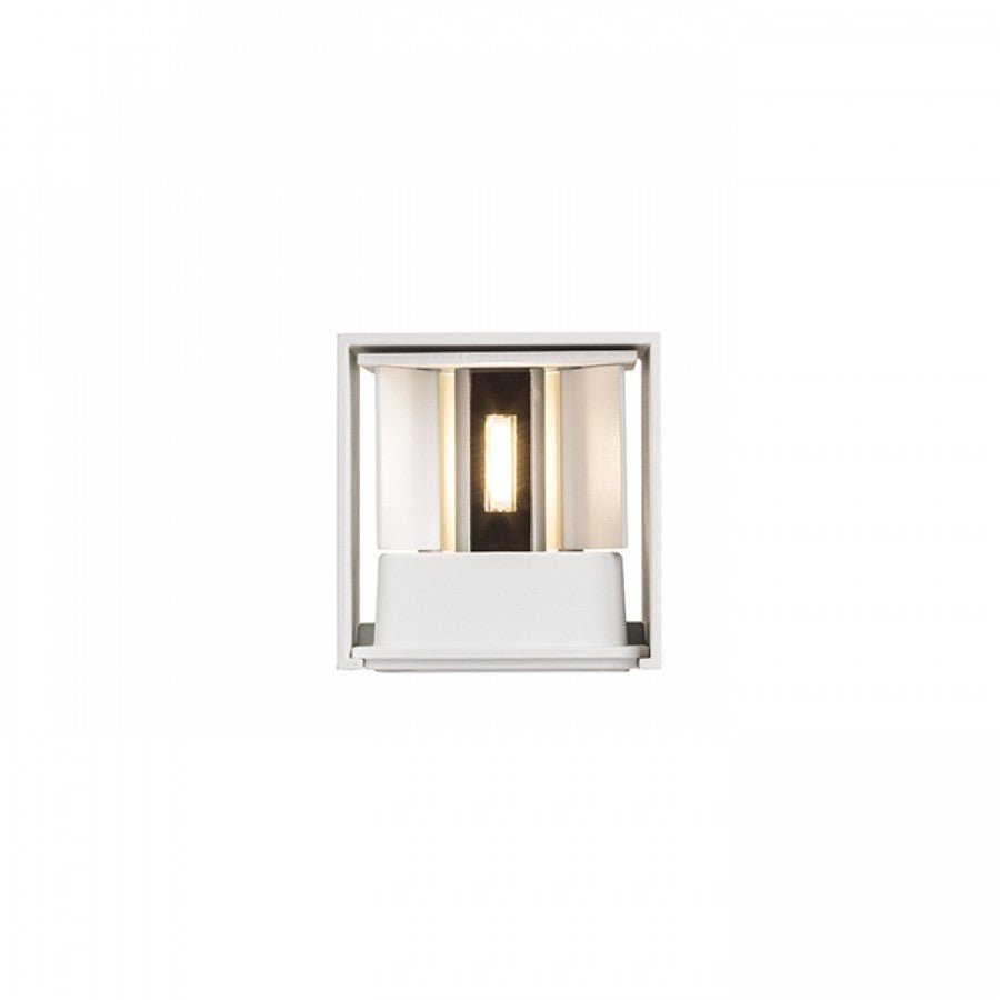Kubus LED Wandlamp buiten - 2 lichts - IP65 Waterdicht - Warm wit licht - Wit - LED.nl