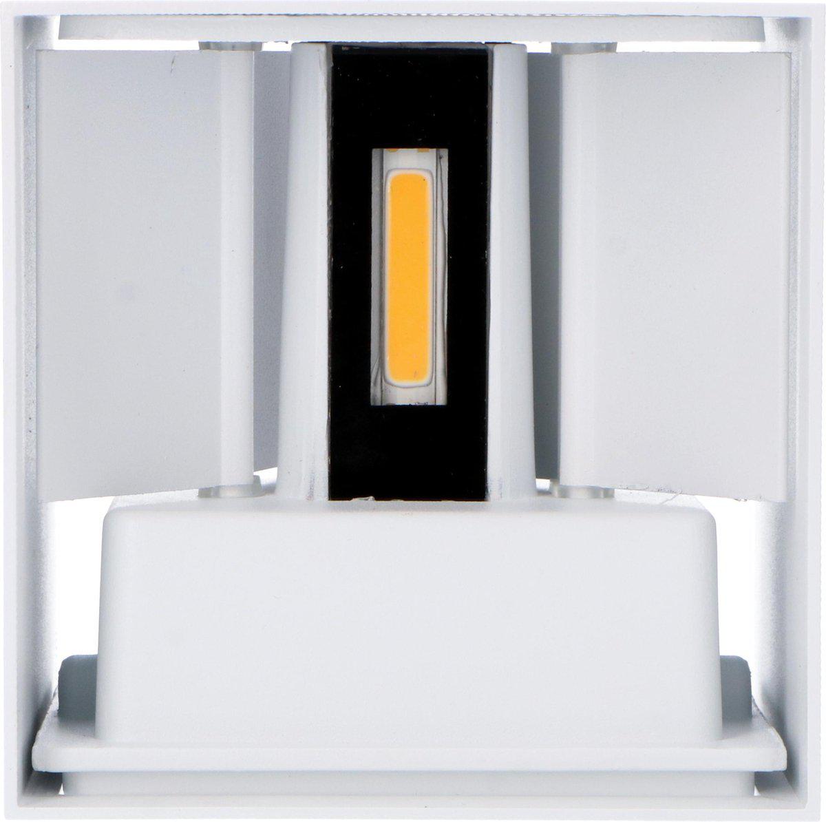 Kubus LED Wandlamp buiten - 2 lichts - IP65 Waterdicht - Warm wit licht - Wit - LED.nl