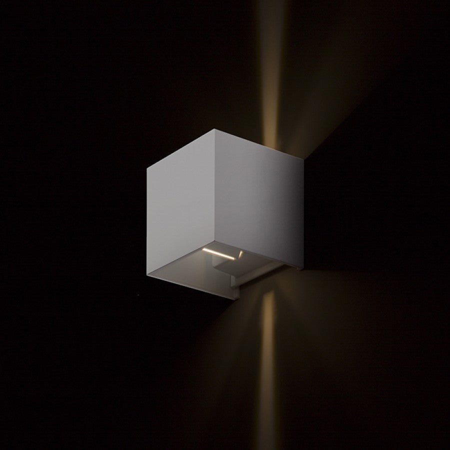 Kubus LED Wandlamp buiten - 2 lichts - IP65 Waterdicht - Warm wit licht - Wit - LED.nl
