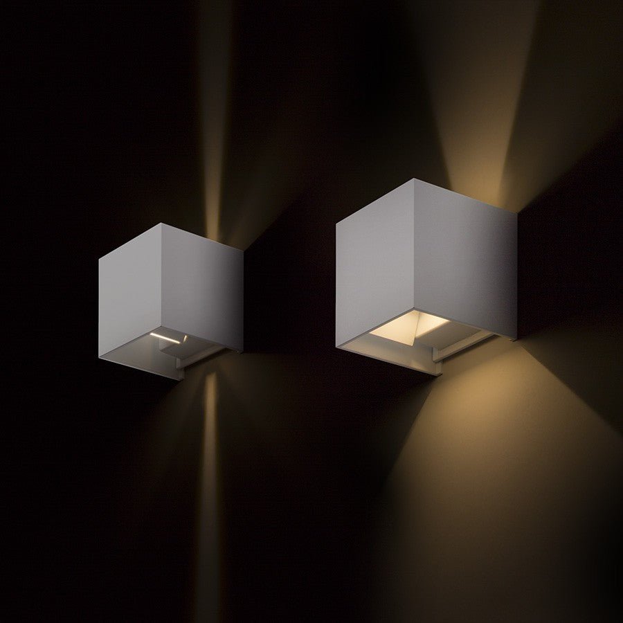 Kubus LED Wandlamp buiten - 2 lichts - IP65 Waterdicht - Warm wit licht - Wit - LED.nl