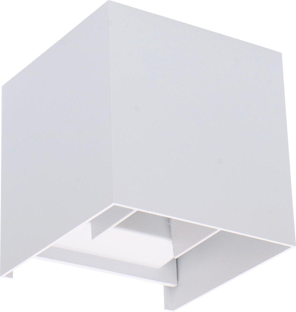 Kubus LED Wandlamp buiten - 2 lichts - IP65 Waterdicht - Warm wit licht - Wit - LED.nl