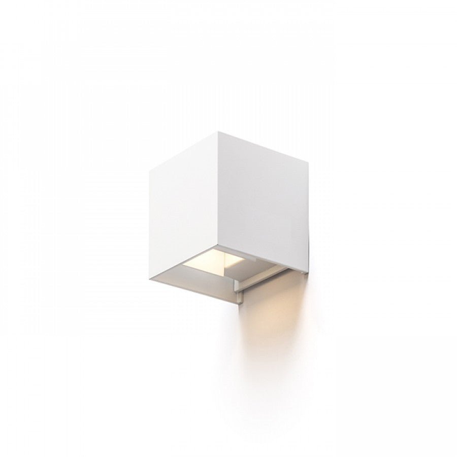 Kubus LED Wandlamp buiten - 2 lichts - IP65 Waterdicht - Warm wit licht - Wit - LED.nl