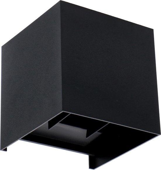 Kubus LED Wandlamp buiten - 2 lichts - IP65 Waterdicht - Warm wit licht - Zwart - LED.nl