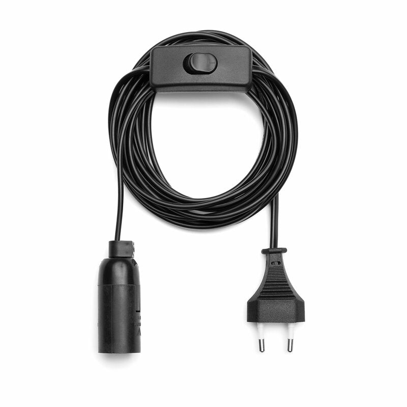 Lampfitting E14 met schakelaar - 3.5 meter snoer met stekker - Hanglamp zwart - LED.nl