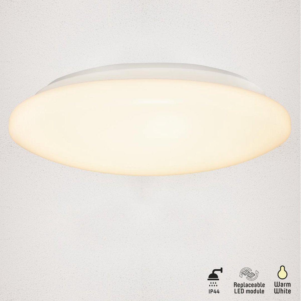 LED Badkamerlamp rond 37 cm - universeel - Spatwaterbestendig IP44 - Warm wit licht - LED.nl
