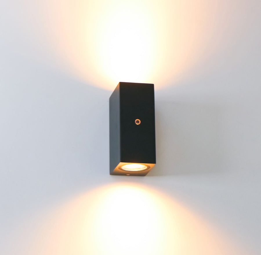 3 pack - LED's Light Up & Down LED Buitenlamp met sensor - IP44 waterdicht - GU10 fitting - Model Napoli - Zwart Buitenlampen LED.nl