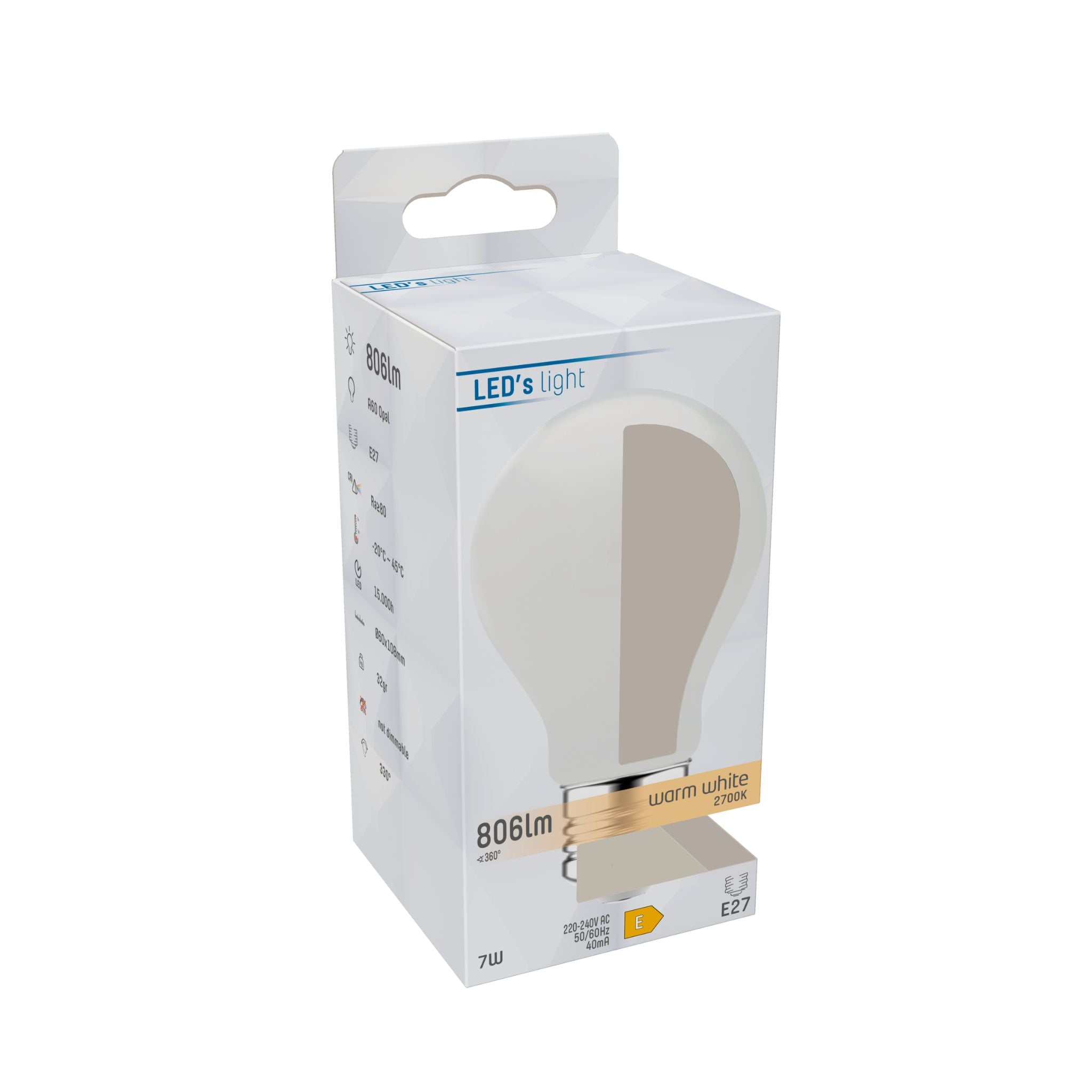 LED Filament Lamp E27 - Melkglas - Warm wit - 7W vervangt 60W - LED.nl