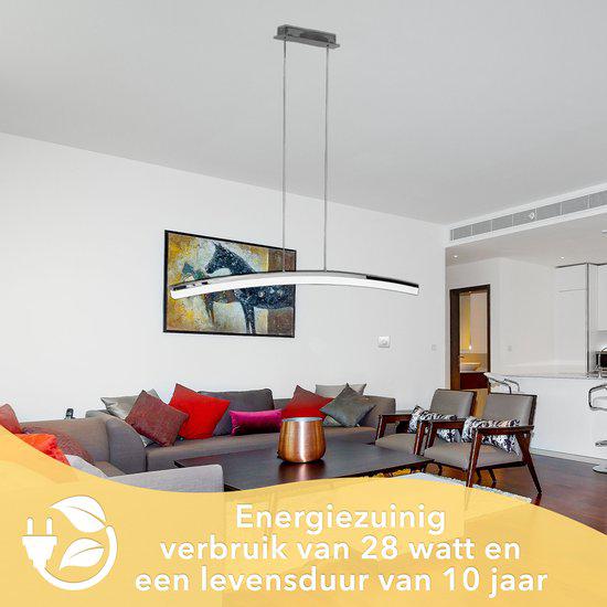 LED Hanglamp Bended linear - Dimbaar warm wit licht - In hoogte verstelbaar - Zilver - LED.nl