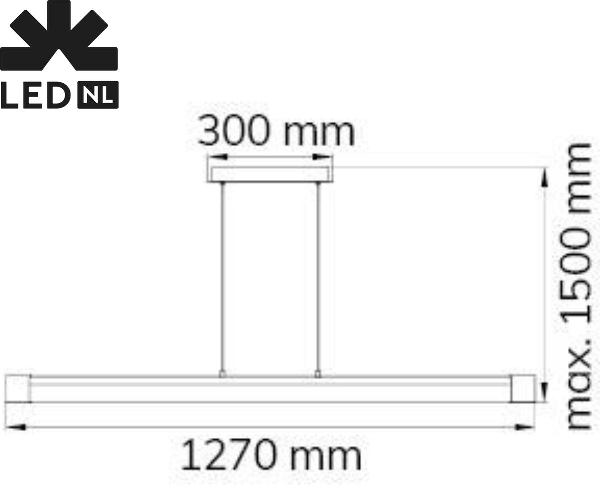 LED Hanglamp V linear - Dimbaar warm wit licht - In hoogte verstelbaar - Zilver - LED.nl