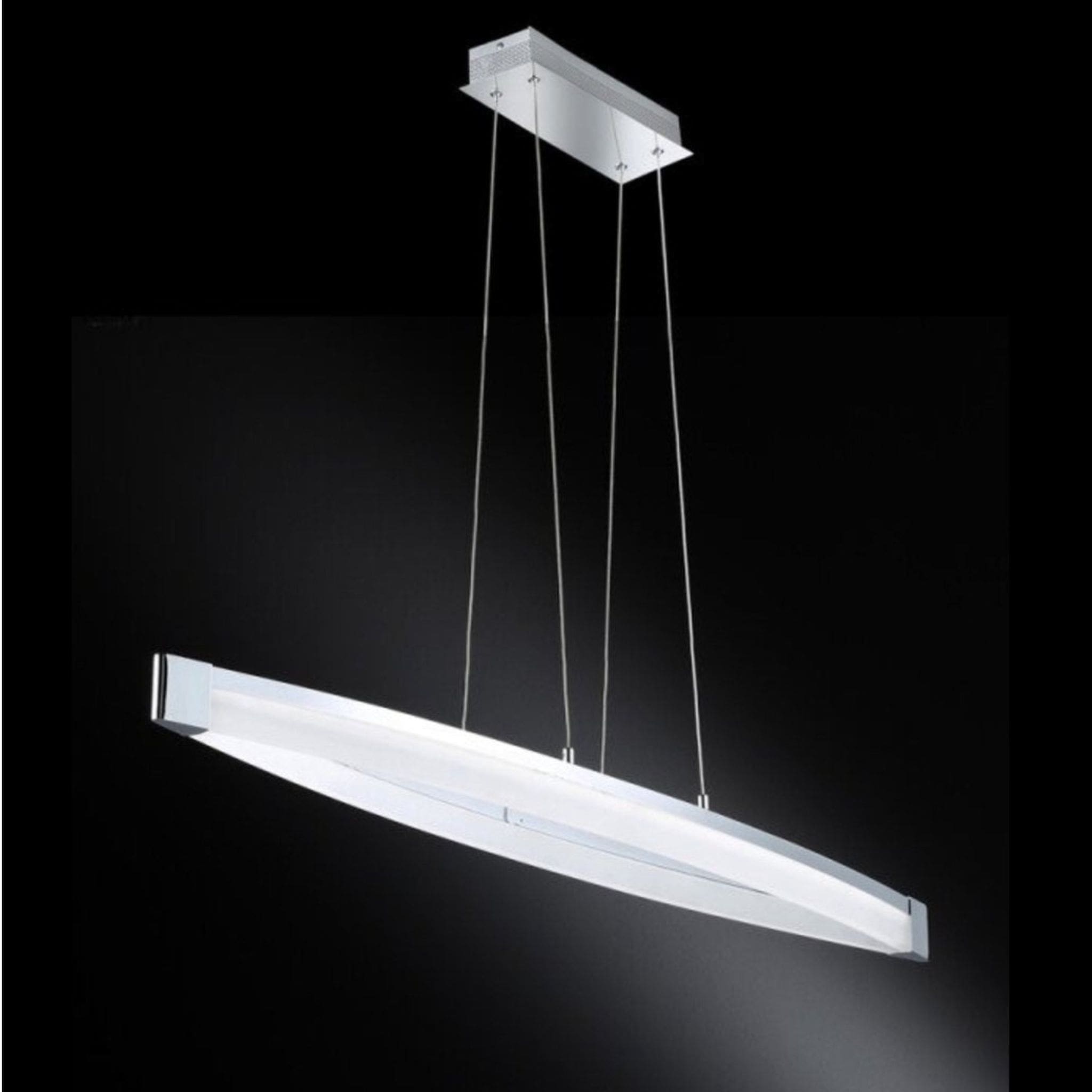LED Hanglamp V linear - Dimbaar warm wit licht - In hoogte verstelbaar - Zilver - LED.nl
