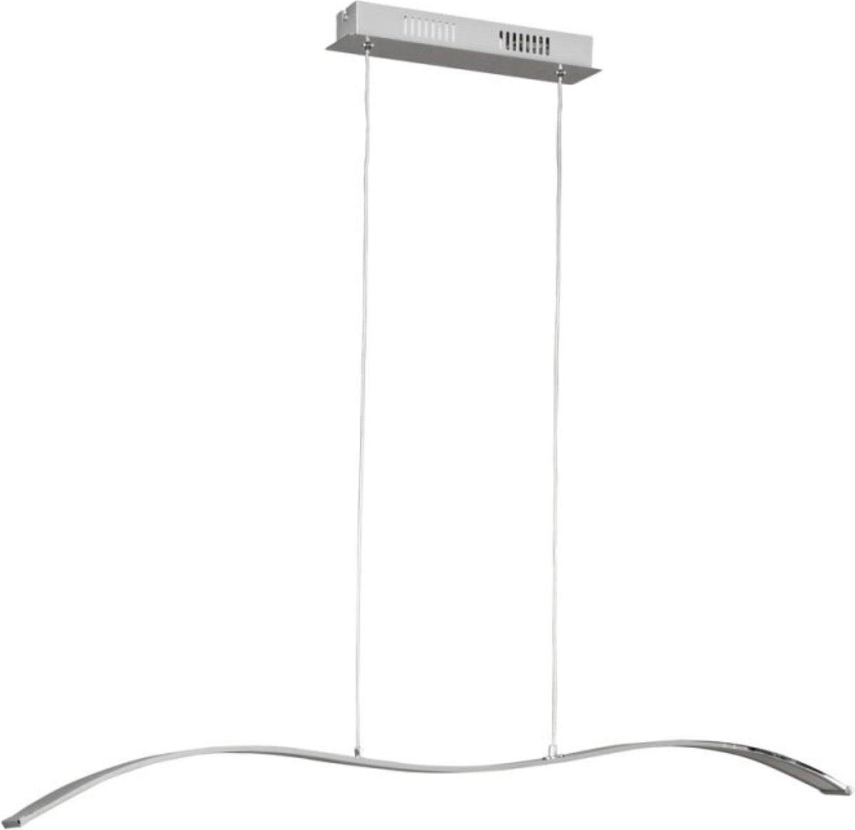LED Hanglamp Wave linear - Warm wit licht - In hoogte verstelbaar - Zilver - LED.nl