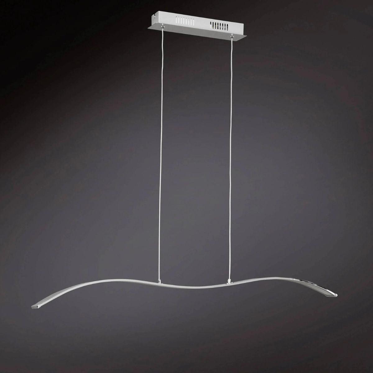 LED Hanglamp Wave linear - Warm wit licht - In hoogte verstelbaar - Zilver - LED.nl