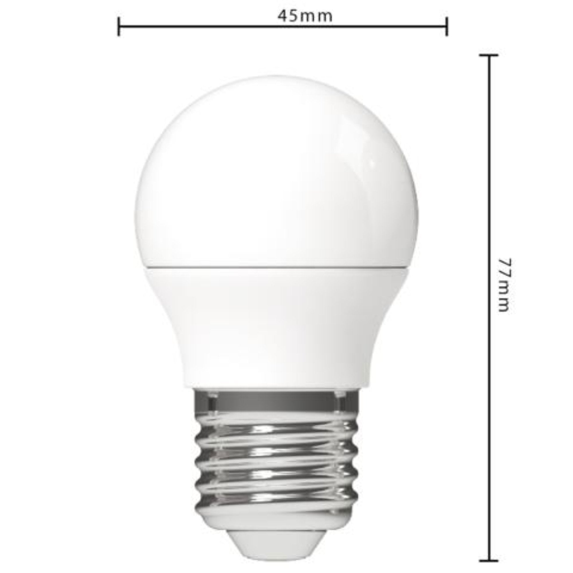LED Lamp E27 - Bol Ø 4.5 cm - Warm wit licht - 4.9W vervangt 40W - 3 Kogellampen - LED.nl