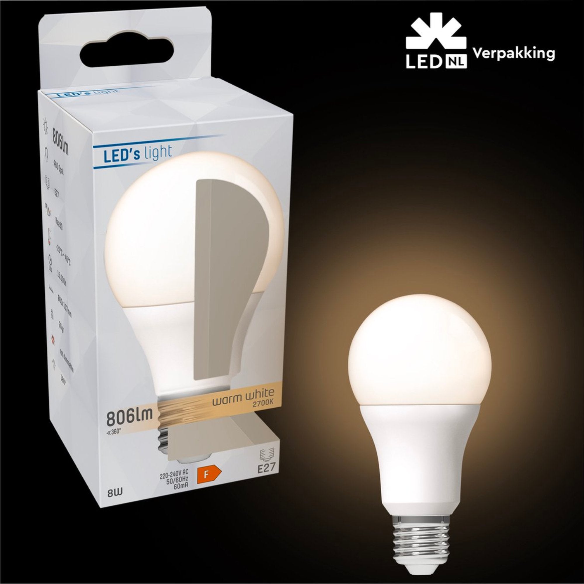 LED Lamp E27 - Mat - Warm wit - 13W vervangt 100W - LED.nl