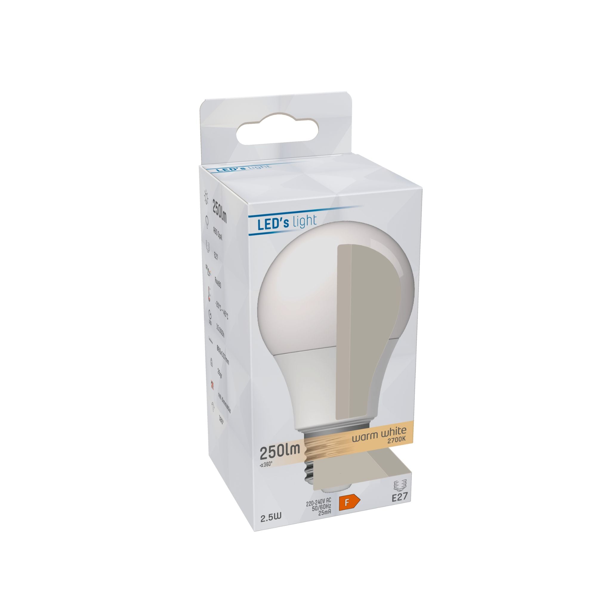 LED Lamp E27 - Mat - Warm wit - 2.5W vervangt 25W - LED.nl