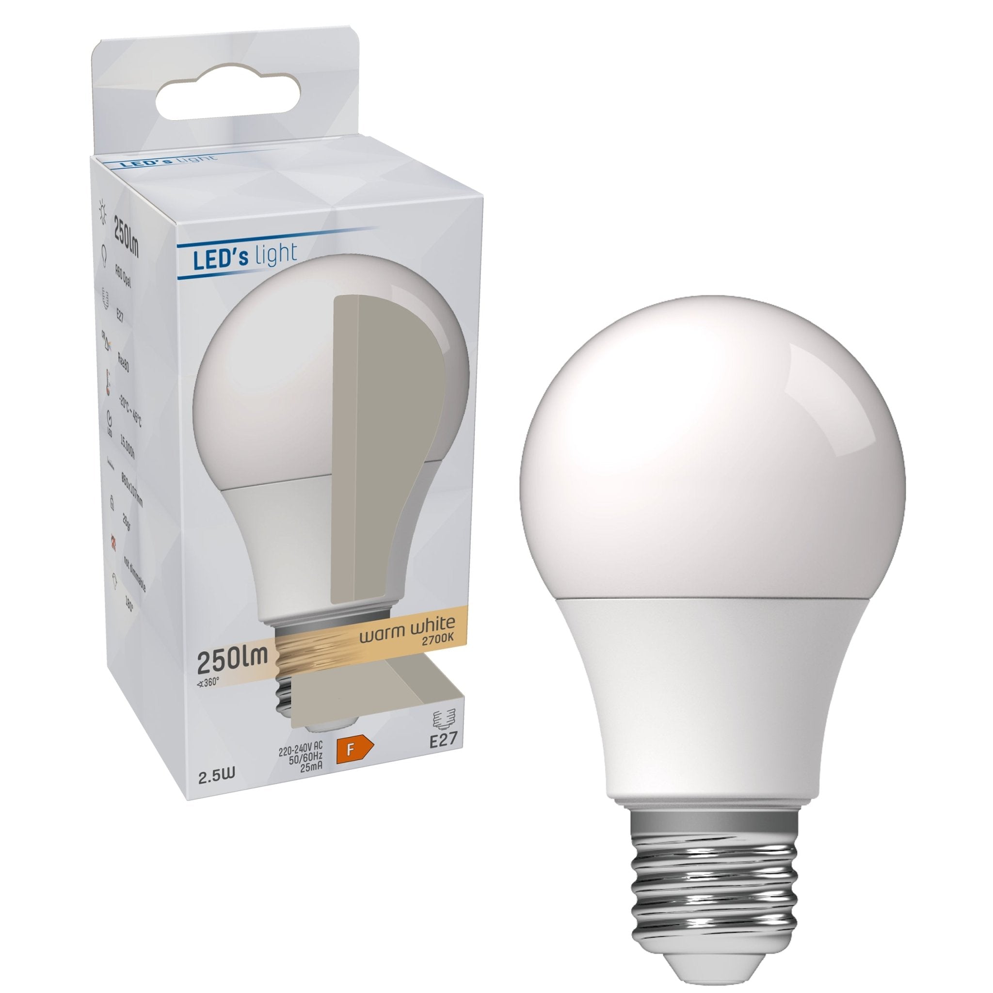 LED Lamp E27 - Mat - Warm wit - 2.5W vervangt 25W - LED.nl