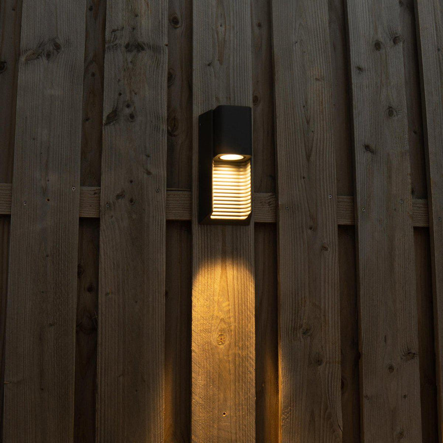 LED Muurlamp buiten met GU10 fitting - Strepen - Rimini - IP44 - Antraciet Wandlampen LED.nl