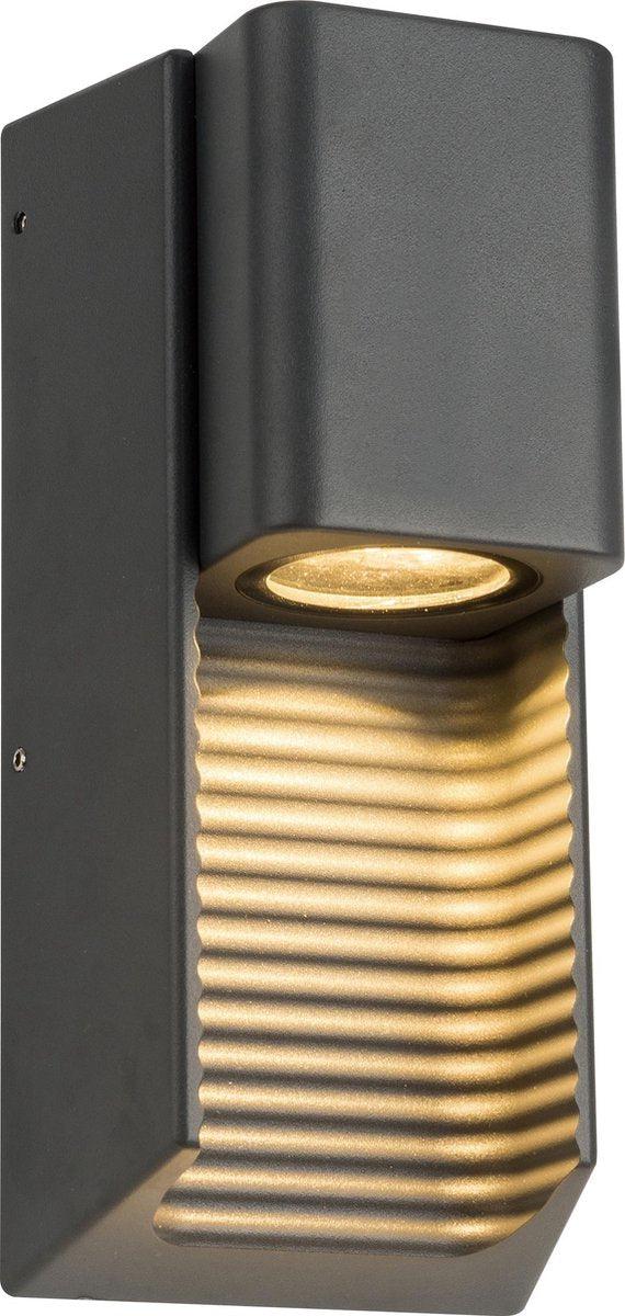 LED Muurlamp buiten met GU10 fitting - Strepen - Rimini - IP44 - Antraciet - LED.nl