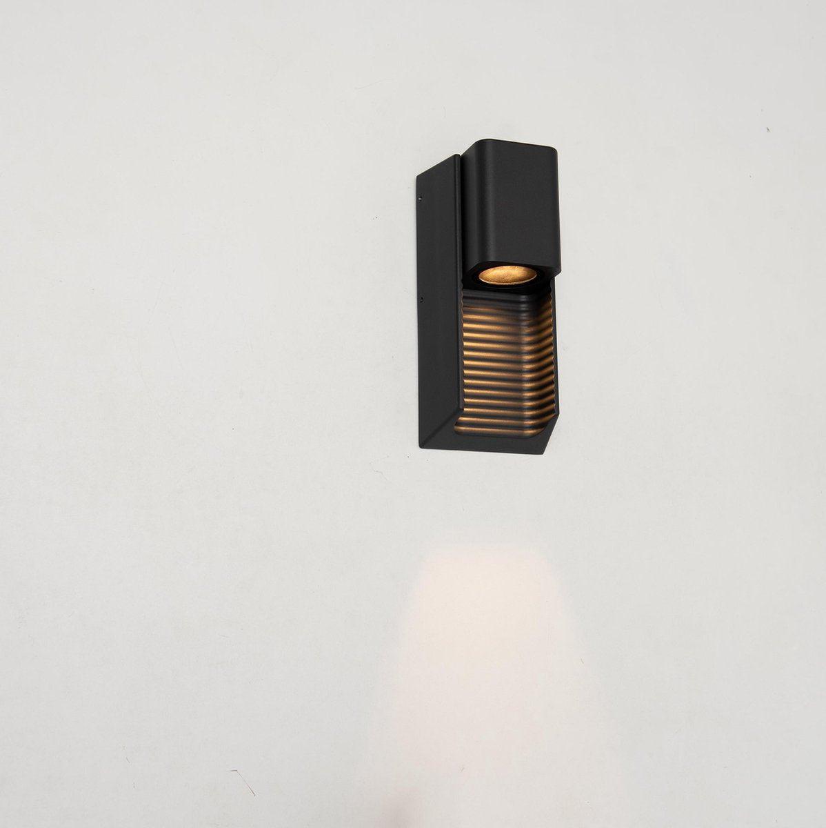 LED Muurlamp buiten met GU10 fitting - Strepen - Rimini - IP44 - Antraciet - LED.nl