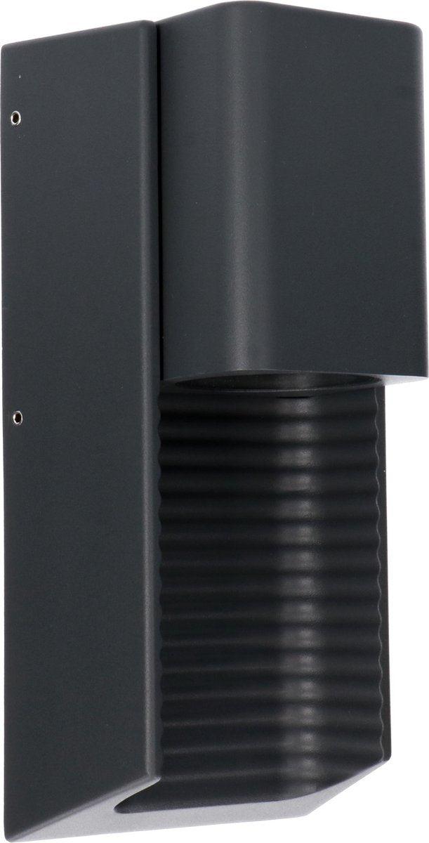 LED Muurlamp buiten met GU10 fitting - Strepen - Rimini - IP44 - Antraciet - LED.nl