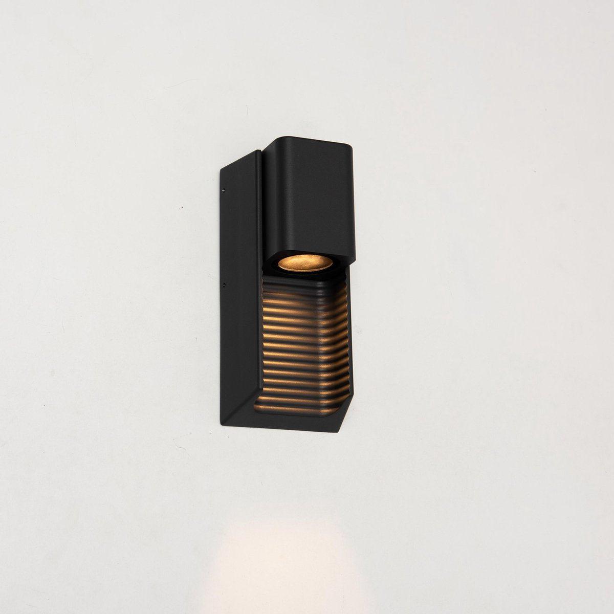 LED Muurlamp buiten met GU10 fitting - Strepen - Rimini - IP44 - Antraciet - LED.nl