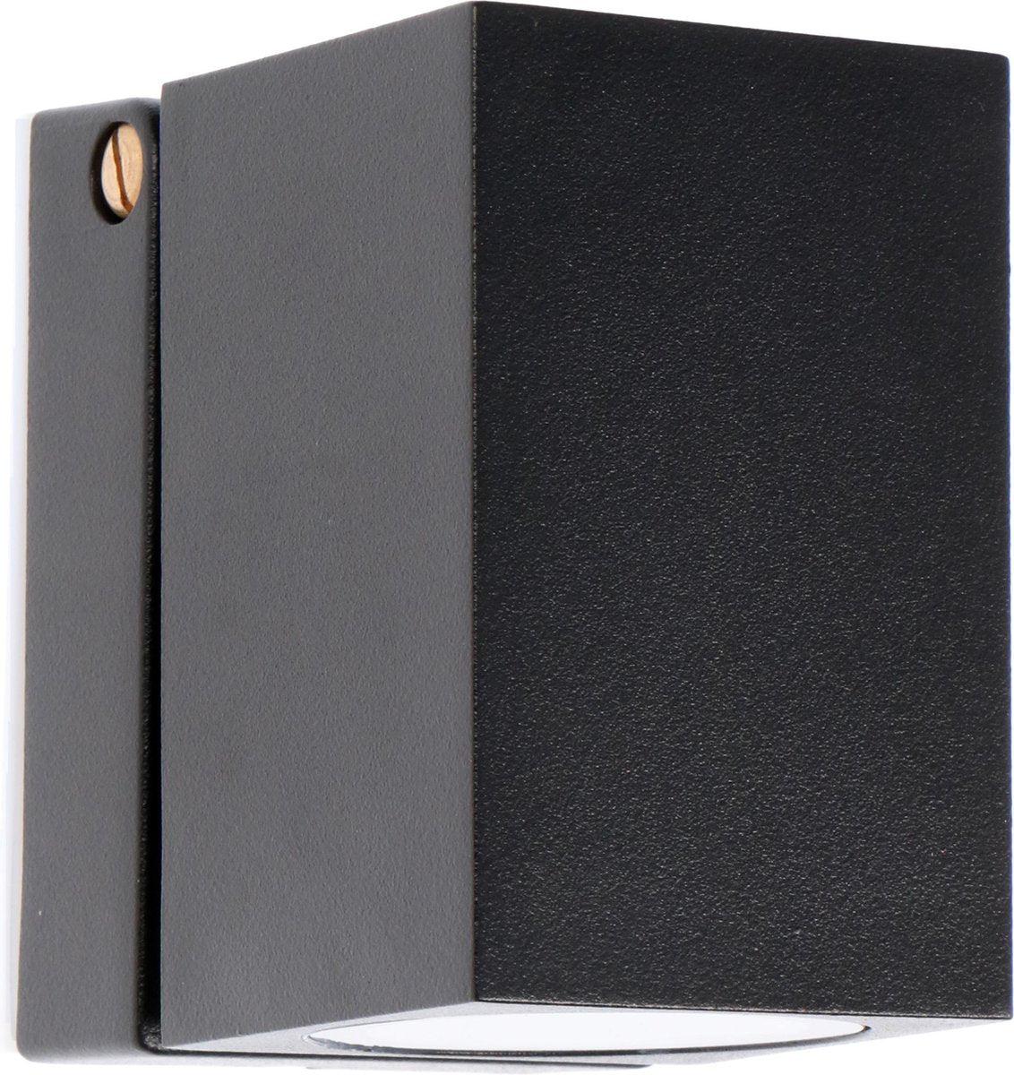 LED Muurspot buiten met GU10 fitting - Kantelbaar - Lucca - IP44 - Zwart - LED.nl
