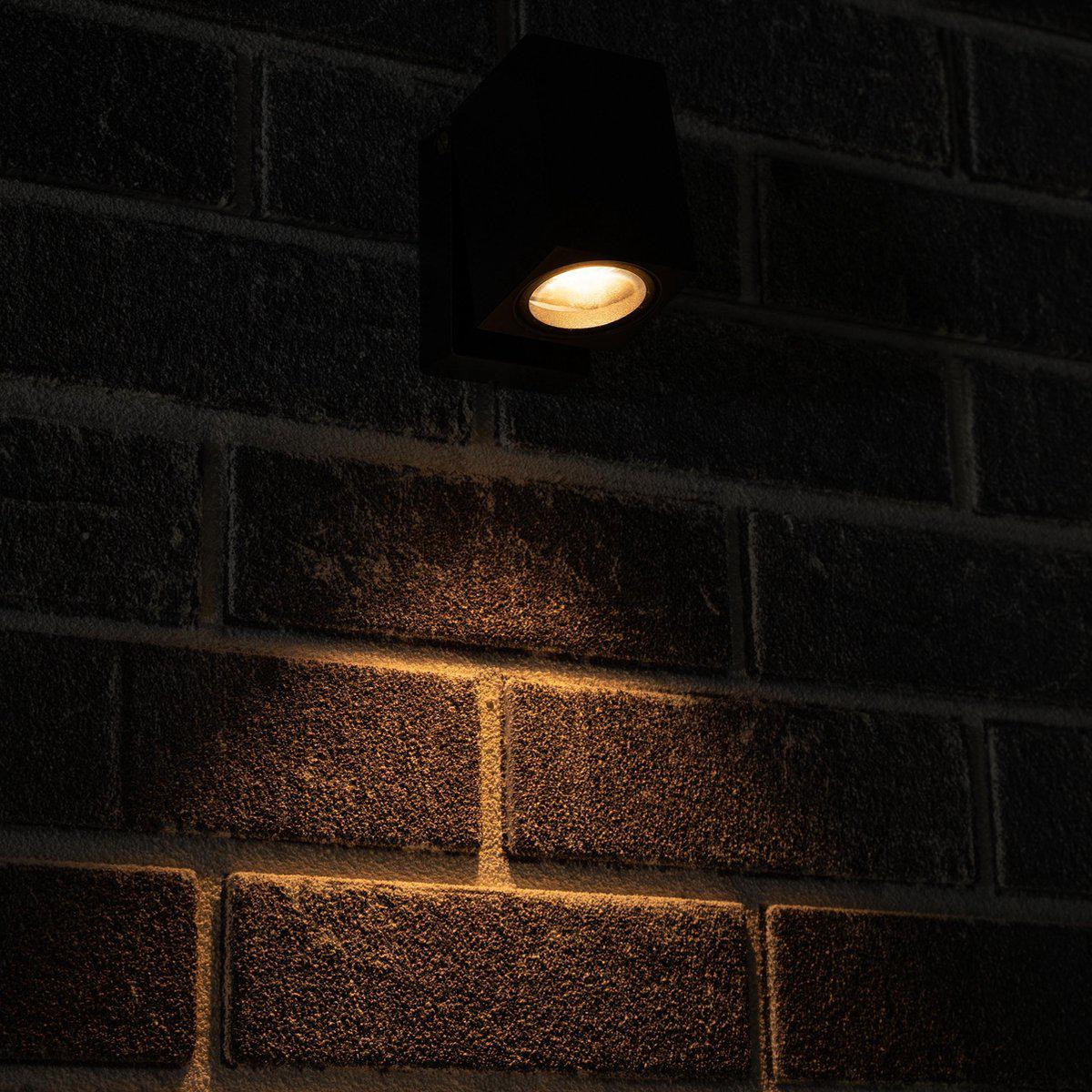 LED Muurspot buiten met GU10 fitting - Kantelbaar - Lucca - IP44 - Zwart - LED.nl