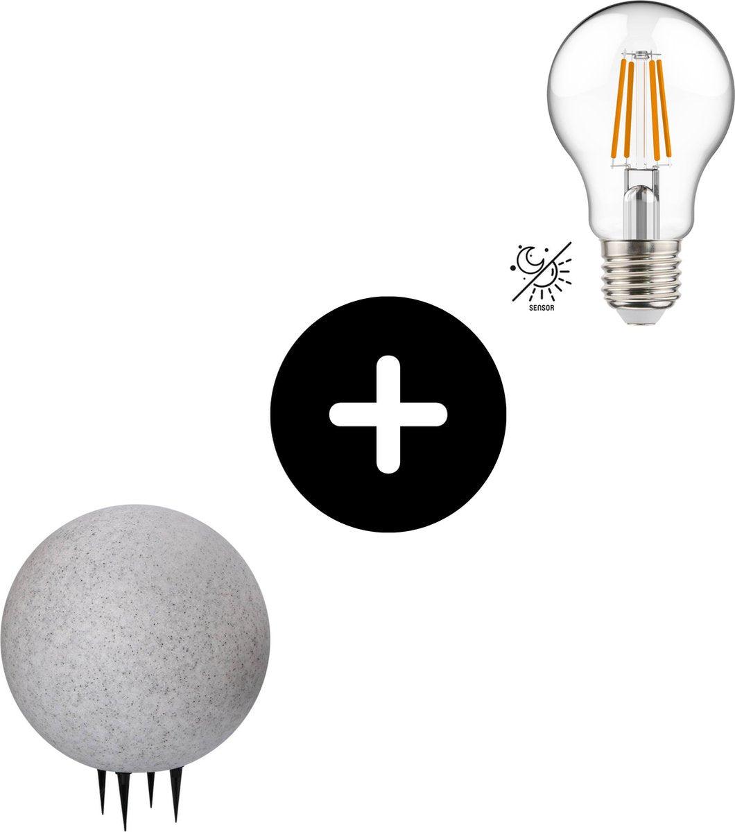 LED Padverlichting Steen 35 cm met sensor - Automatisch aan en uit - IP65 Waterdicht - LED.nl