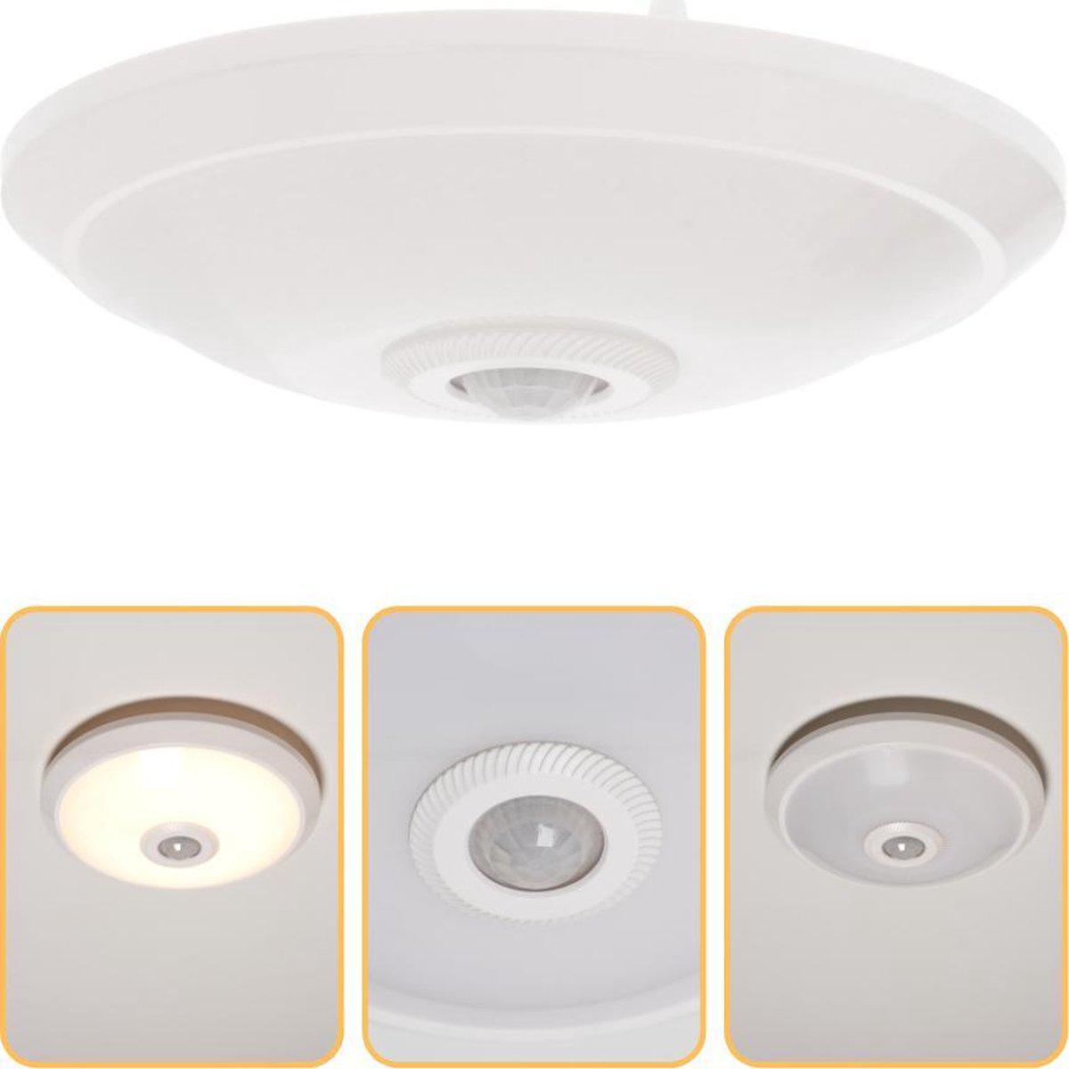 LED Plafondlamp 24 cm met bewegingssensor - Spatwaterdicht - Warm wit - LED.nl