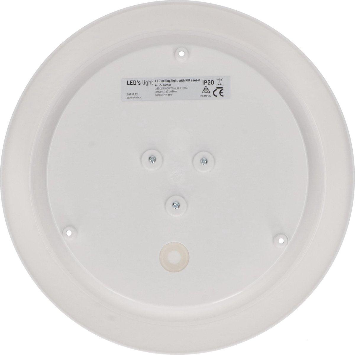 LED Plafondlamp 24 cm met bewegingssensor - Spatwaterdicht - Warm wit - LED.nl