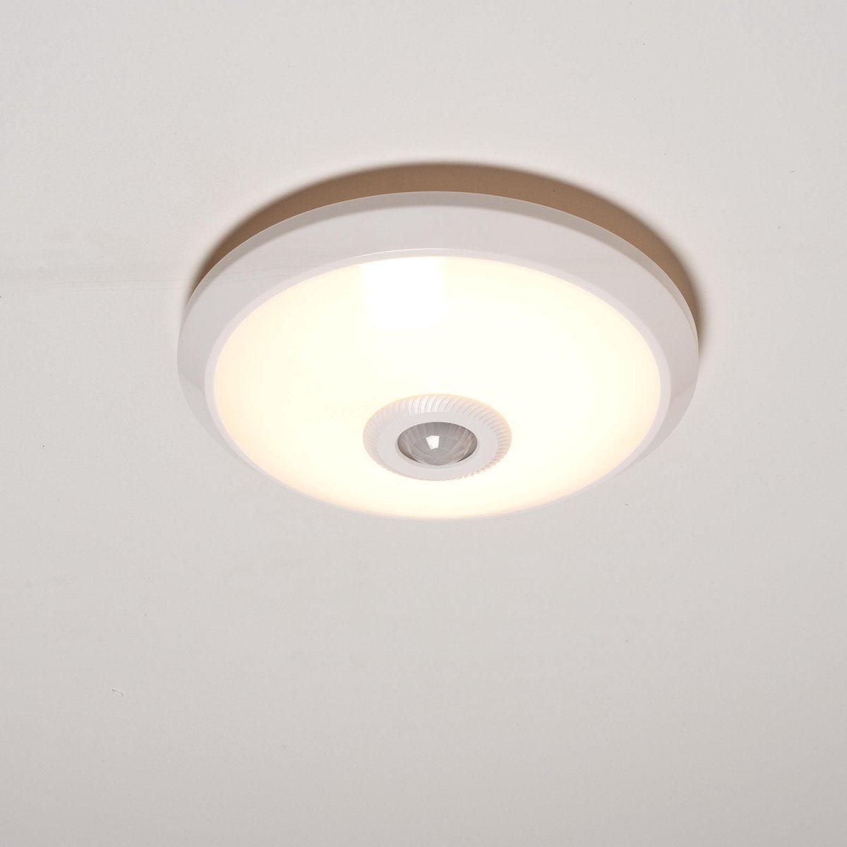 LED Plafondlamp 24 cm met bewegingssensor - Spatwaterdicht - Warm wit - LED.nl