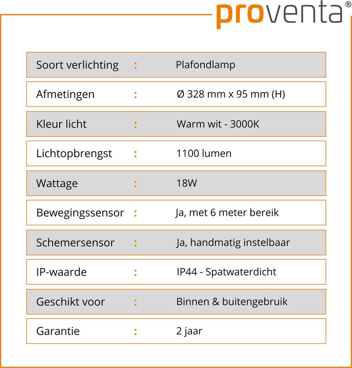 LED plafondlamp 33 cm met sensor - Daglicht en beweging - Warm wit licht - LED.nl