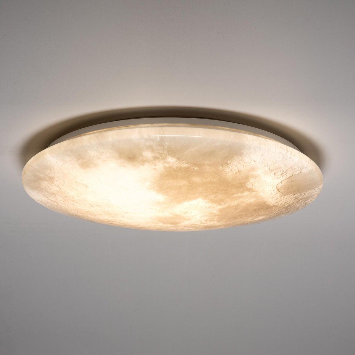 LED Plafondlamp maan voor slaapkamer - 60 cm - Dimbaar met afstandsbediening - LED.nl