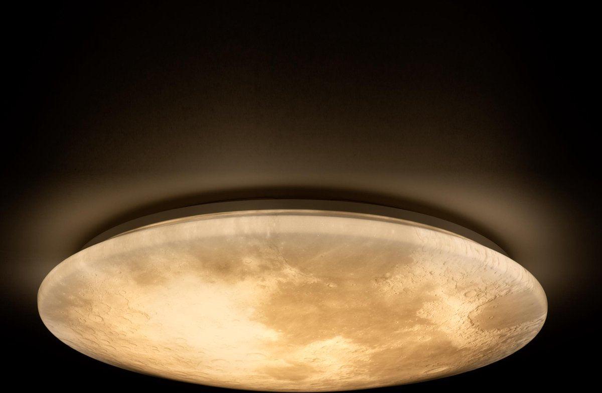 LED Plafondlamp maan voor slaapkamer - 60 cm - Dimbaar met afstandsbediening - LED.nl
