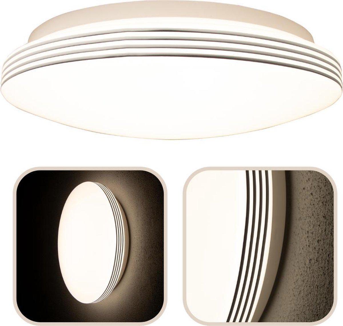 LED Plafondlamp rond 35 cm met ringen - Universeel - Spatwaterdicht - Warm wit licht - LED.nl