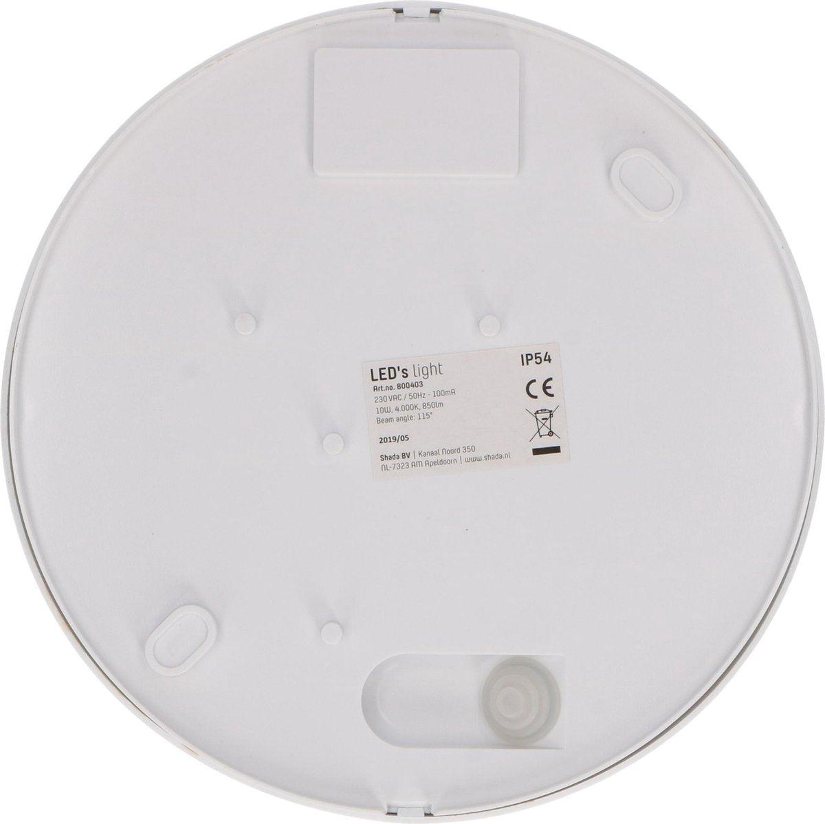 LED Plafondlamp voor buiten - Rond 21 cm - Koud wit licht - IP54 - 10W - LED.nl