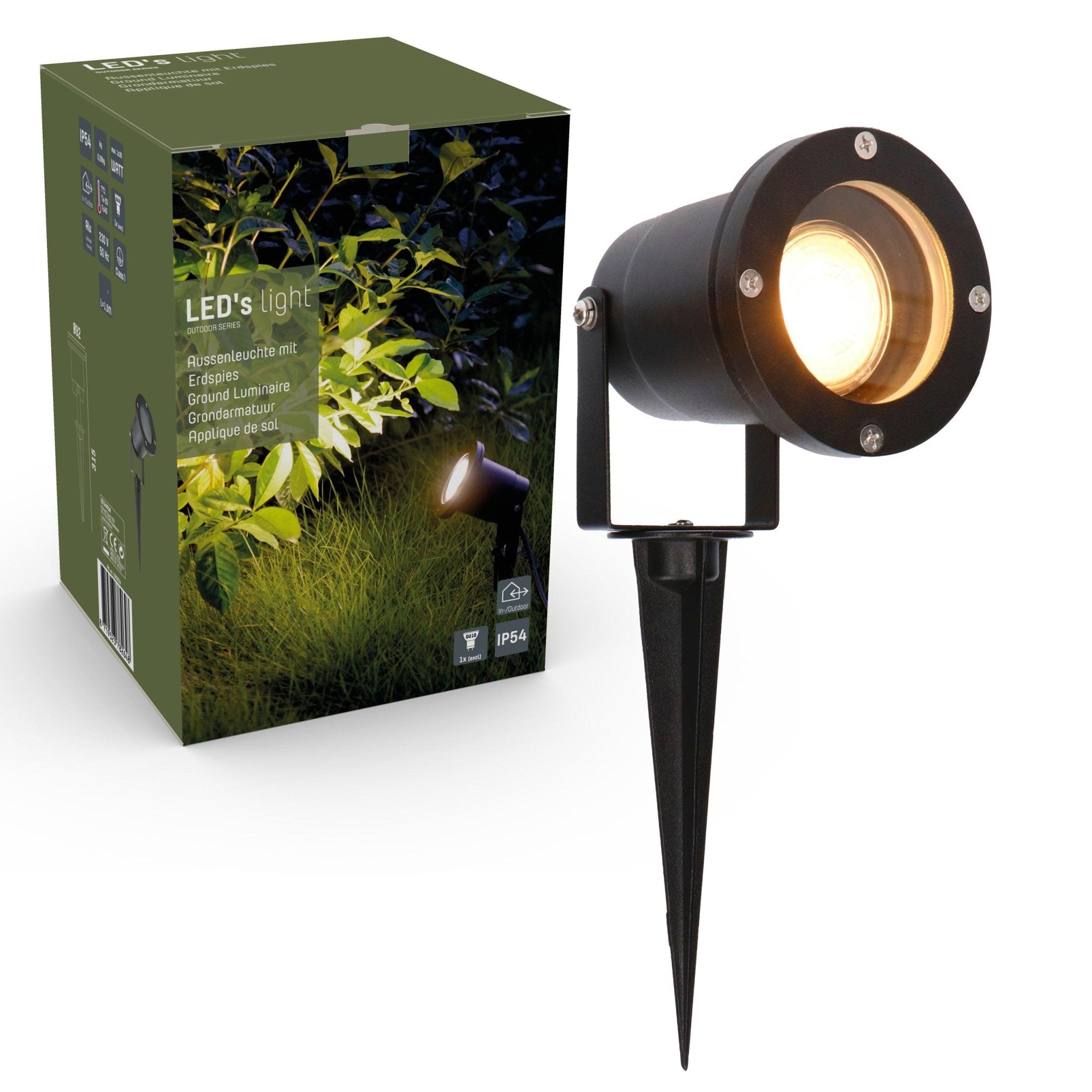 LED Prikspot met stekker - Kantelbaar - GU10 fitting - IP54 - Melfi - Zwart - LED.nl