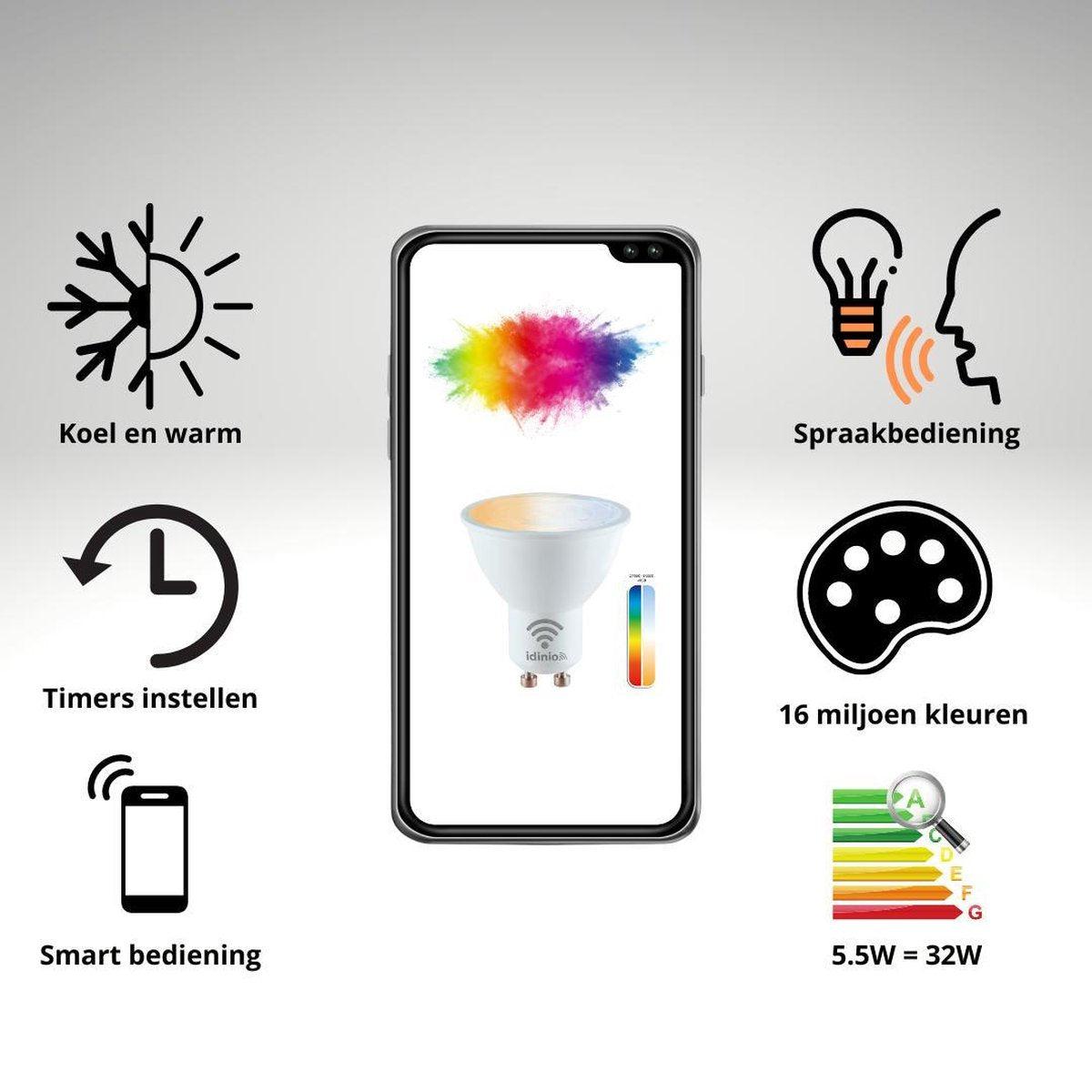 LED Prikspot met stekker - Kantelbaar - GU10 fitting - IP54 - Melfi - Zwart - LED.nl