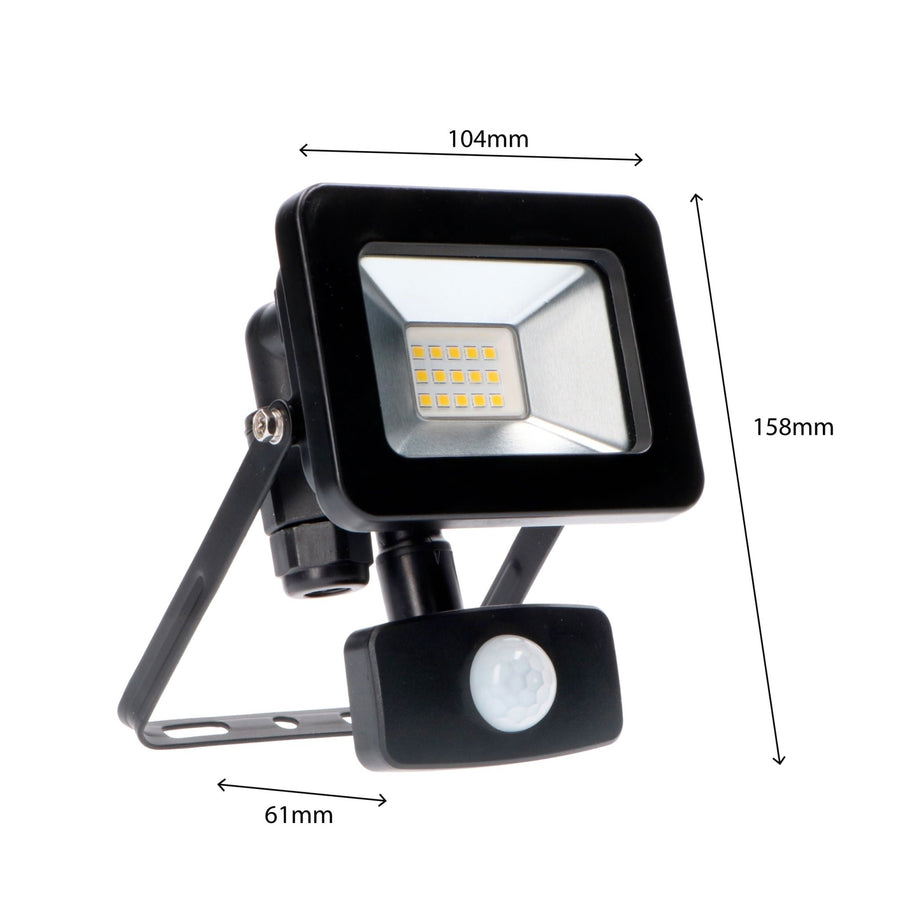 LED's Light Floodlight 1100 - With light and motion sensor - Indoor &amp; Outdoor - 10W - Black - LED.nl