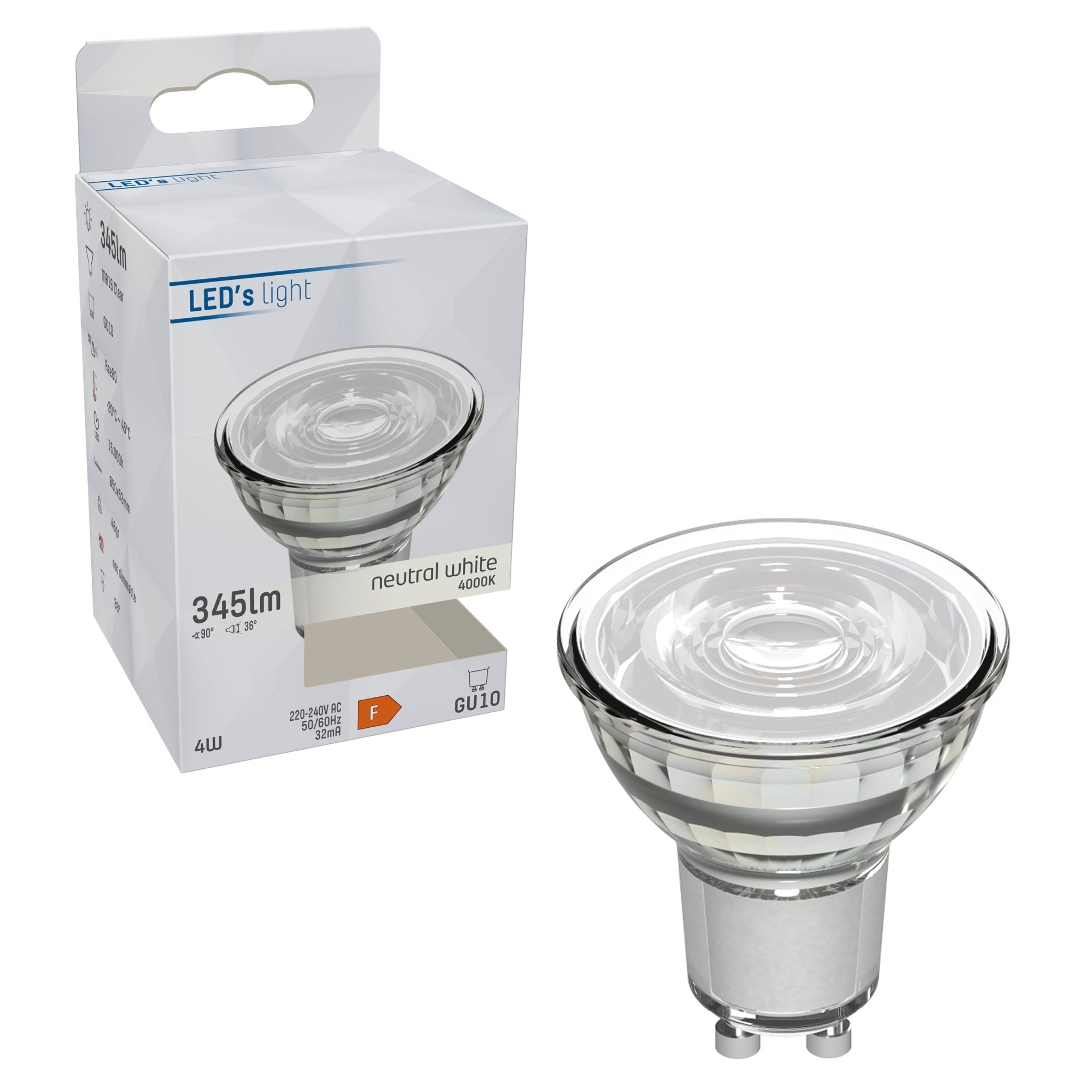 LED Spot GU10 - Helder - Koud wit - 4W vervangt 50W - LED.nl