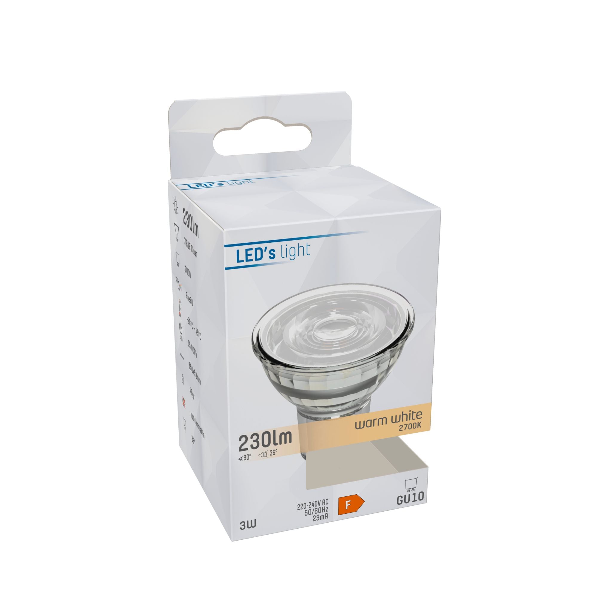LED Spot GU10 - Helder - Warm wit - 3W vervangt 35W - LED.nl